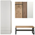 GARDEROBE 4-teilig  in 185/194/42 cm  - Eichefarben/Anthrazit, Design, Glas/Holz (185/194/42cm) - Johann Jakob