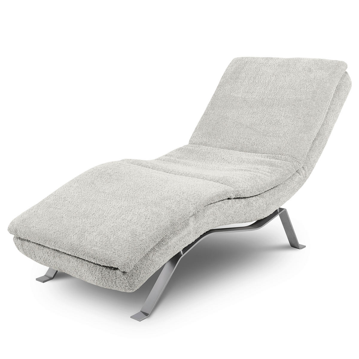 RELAXLIEGE Bouclé Hellgrau  - Silberfarben/Hellgrau, Design, Textil/Metall (65/95/171cm) - Celina Home