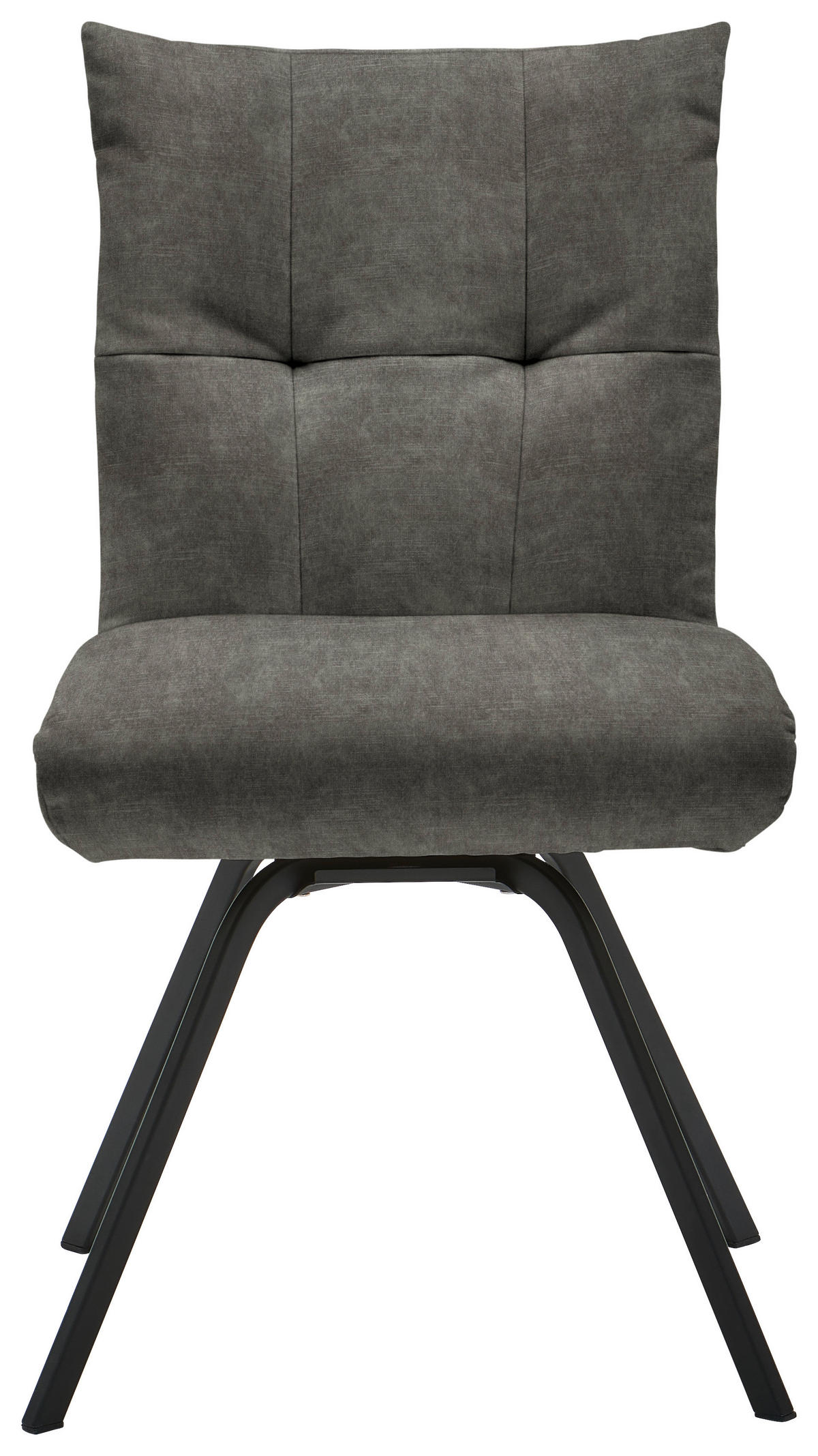 STUHL Velours  - Dunkelgrau/Schwarz, Design, Textil/Metall (50/84/68cm) - Welnova