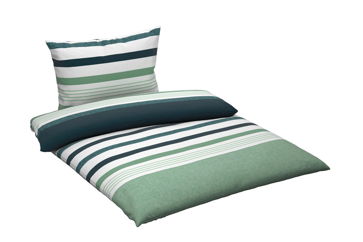 POSTEĽNÁ BIELIZEŇ, renforcé, zelená, 140/200 cm - zelená, Basics, textil (140/200cm) - Novel