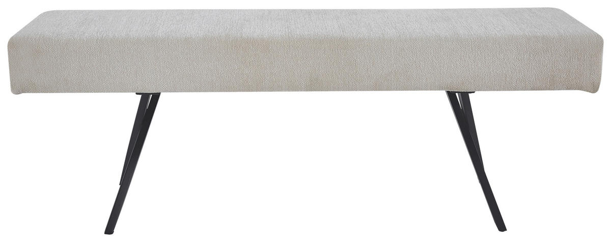 SITZBANK in Metall, Textil Beige  - Beige/Schwarz, KONVENTIONELL, Textil/Metall (140/49/47cm) - MID.YOU