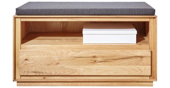 GARDEROBENBANK 90/45/42 cm - Eichefarben/Grau, Natur, Holz/Textil (90/45/42cm) - Valnatura