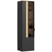 HÄNGEVITRINE  in furniert Anthrazit, Eichefarben  - Eichefarben/Anthrazit, Design, Glas/Holzwerkstoff (46/165/36cm) - Dieter Knoll