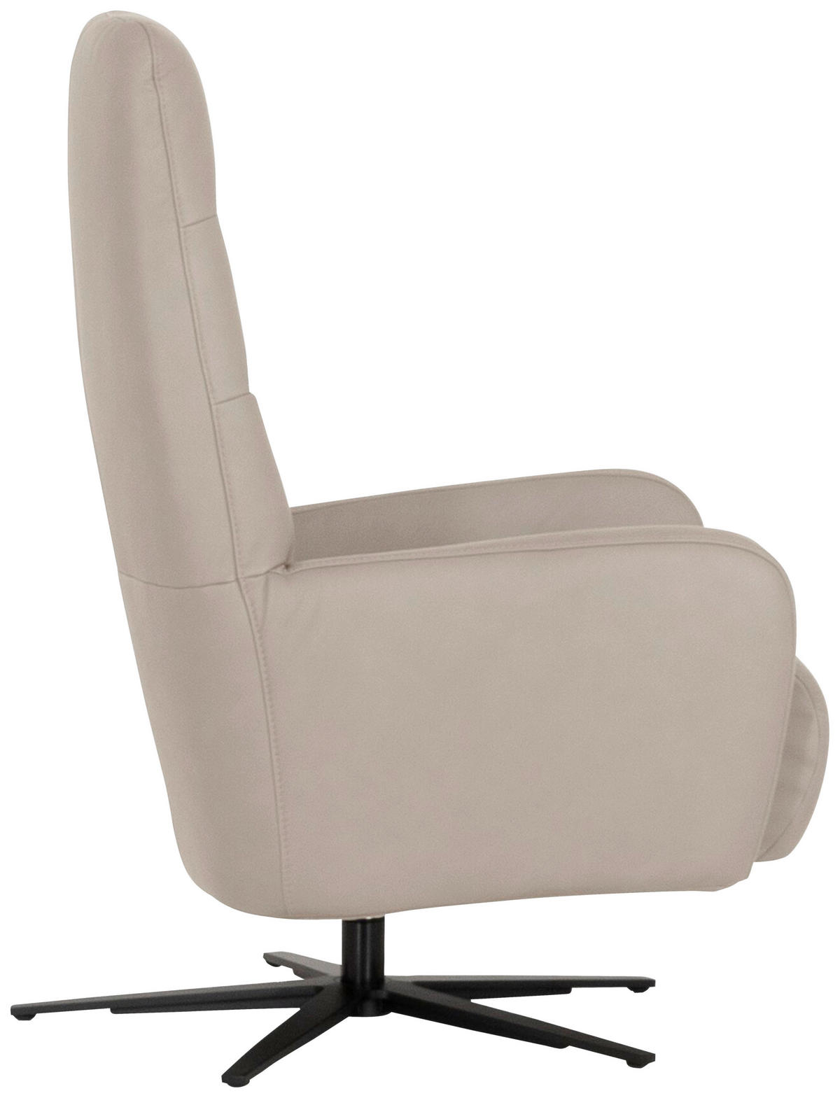 RELAXSESSEL Leder Beige  - Beige/Schwarz, Modern, Leder/Metall (66/110/83cm) - Joop!