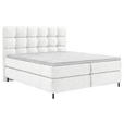 BOXSPRINGBETT 180/200 cm  in Weiß  - Schwarz/Weiß, Trend, Textil/Metall (180/200cm) - Esposa