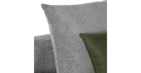 ECKSOFA in Flachgewebe Grau  - Dunkelgrün/Schwarz, KONVENTIONELL, Textil/Metall (291/175cm) - Carryhome