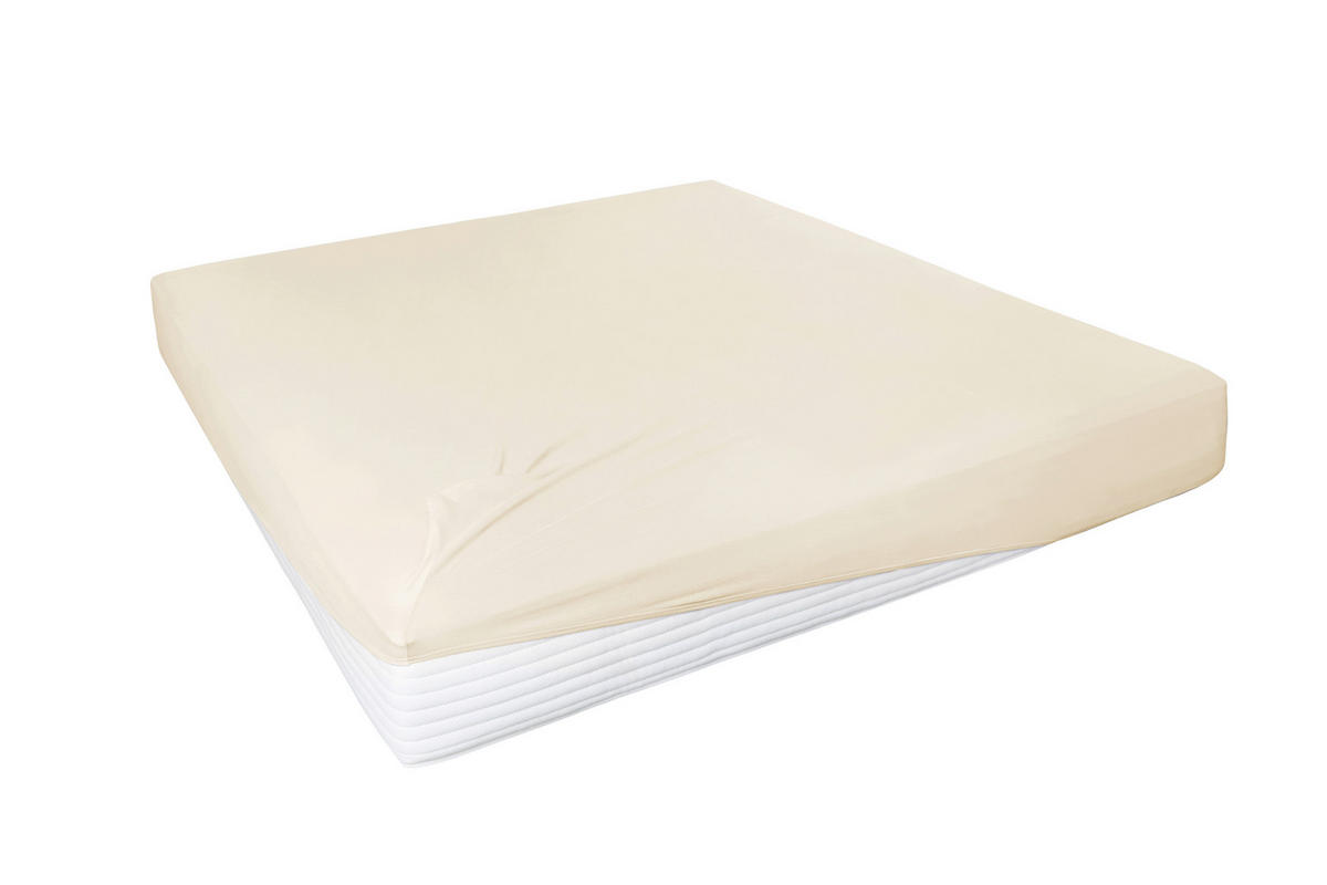 SPANNLEINTUCH 100/200 cm Jersey  - Ecru, Basics, Textil (100/200cm)