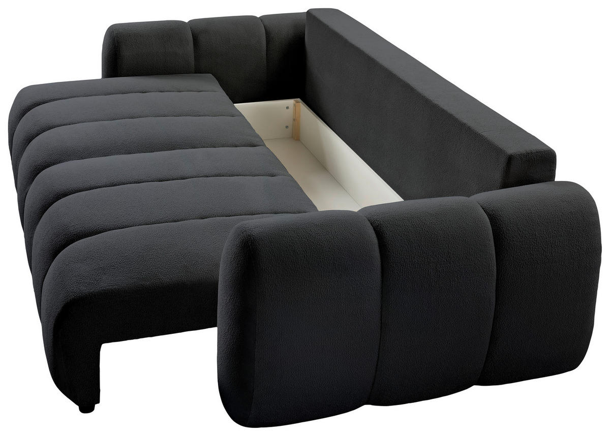 SCHLAFSOFA  mit Webstoff Graugrün  - Schwarz/Graugrün, KONVENTIONELL, Kunststoff/Textil (262/93/117cm) - Carryhome