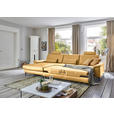 ECKSOFA  in Echtleder Gelb  176/334 cm  - Gelb/Schwarz, Design, Leder/Metall (176/334cm) - Dieter Knoll