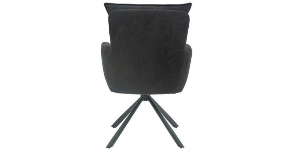 ARMLEHNSTUHL in Eisen Cord - Schwarz, Design, Textil/Metall (60/95/67cm) - Novel