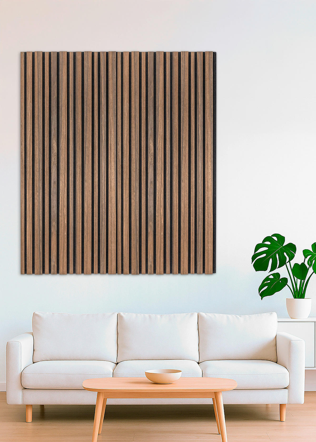 AKUSTIKPANEEL TEAKHOLZ DUNKEL 4-er Set  - Dunkelbraun, MODERN, Holz (52/120cm)