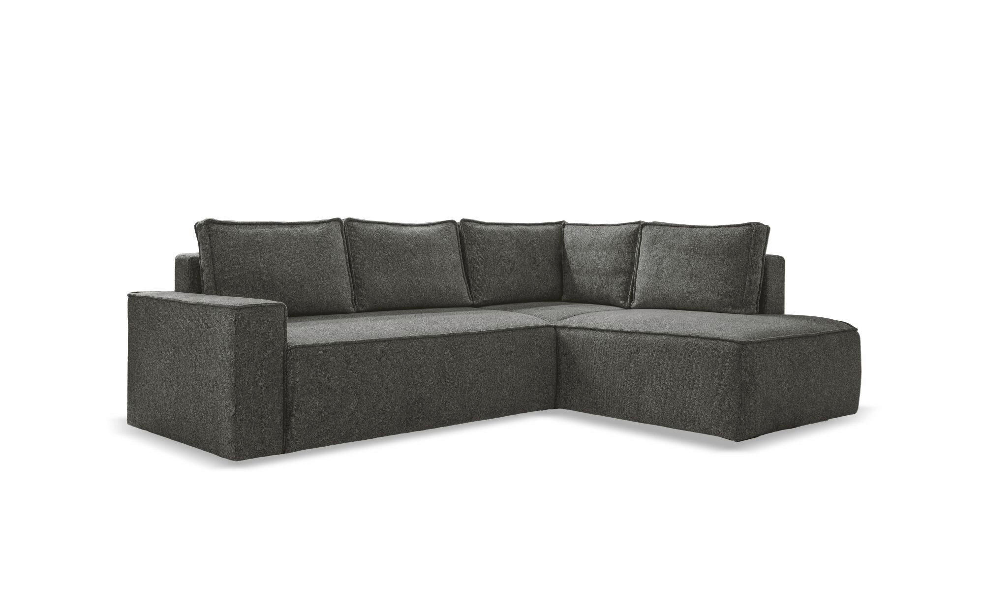 KUTNA GARNITURA tekstil  tamno siva   - bijela/siva, Design, tekstil/plastika (247/194cm) - MID.YOU