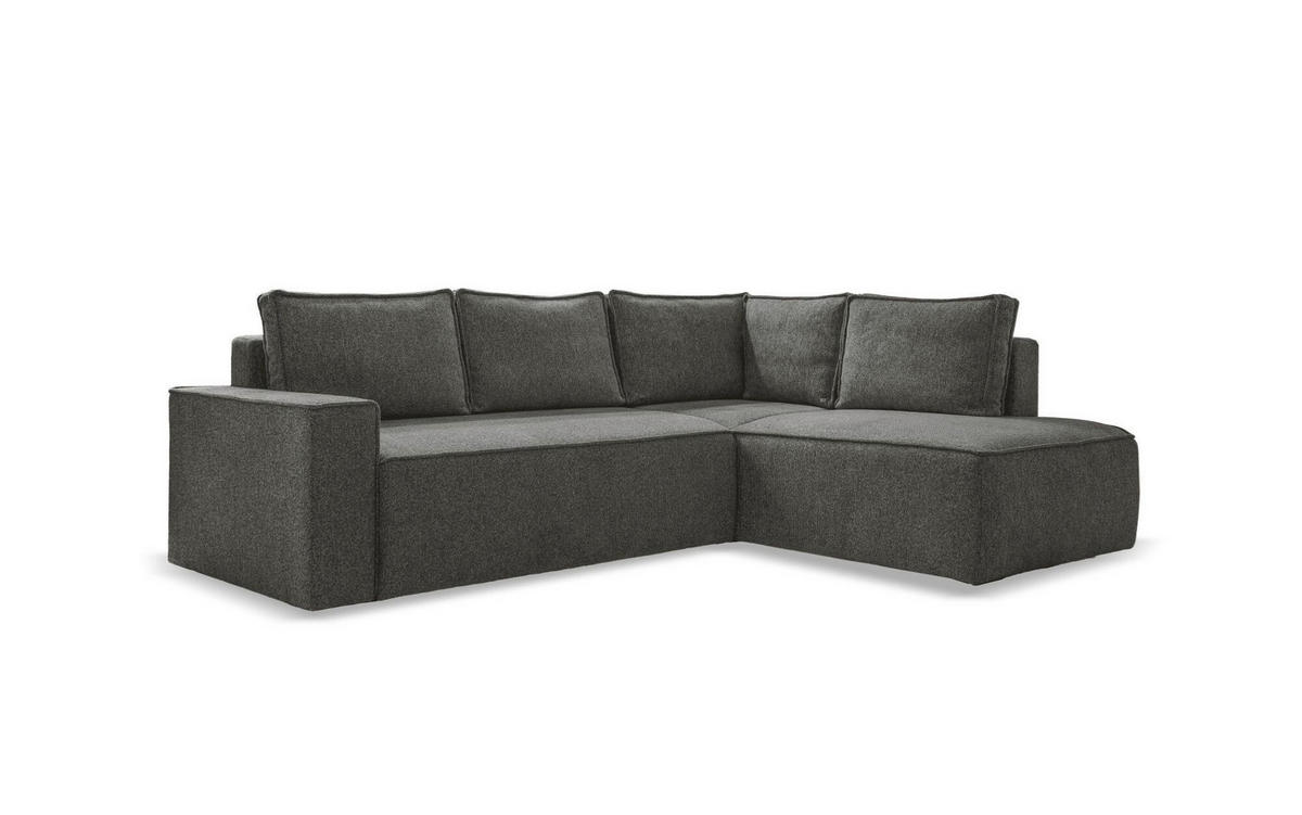 KUTNA GARNITURA tekstil  tamno siva   - bijela/siva, Design, tekstil/plastika (247/194cm) - MID.YOU