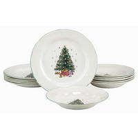 TAFELSERVICE Tannenbaum bunt 12-teilig  - Multicolor/Weiß, Basics, Keramik - Creatable