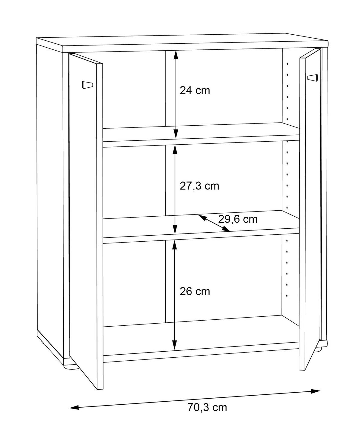 COMMODE 73,7/85,5/34,8 cm  in Dunkelbraun, Graubraun  - Dunkelbraun/Graubraun, Design, Holzwerkstoff (73,7/85,5/34,8cm)