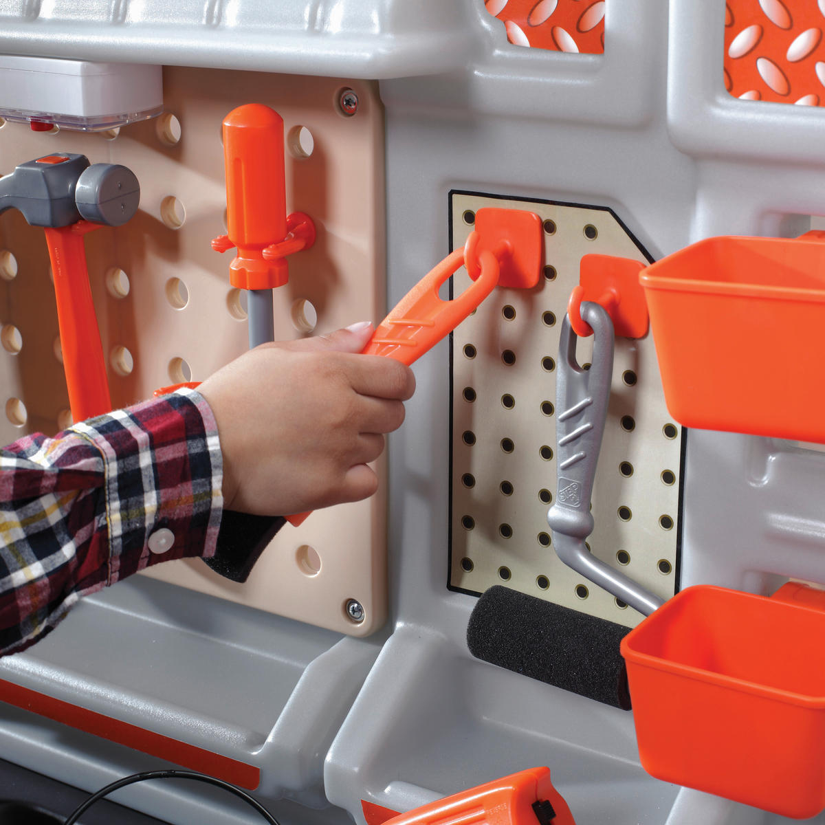 KINDERWERKBANK - Braun/Grau, Konventionell, Kunststoff (97,8/86,4/86,4cm)