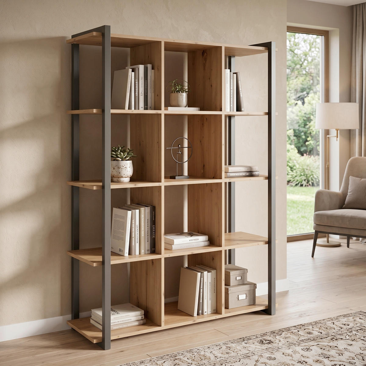 REGAL Anthrazit, Eichefarben  - Eichefarben/Anthrazit, KONVENTIONELL, Holzwerkstoff (107/145/39cm) - MID.YOU