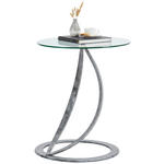 BEISTELLTISCH in Metall, Glas 55/55/45 cm  - Grau, Design, Glas/Metall (55/55/45cm) - Novel