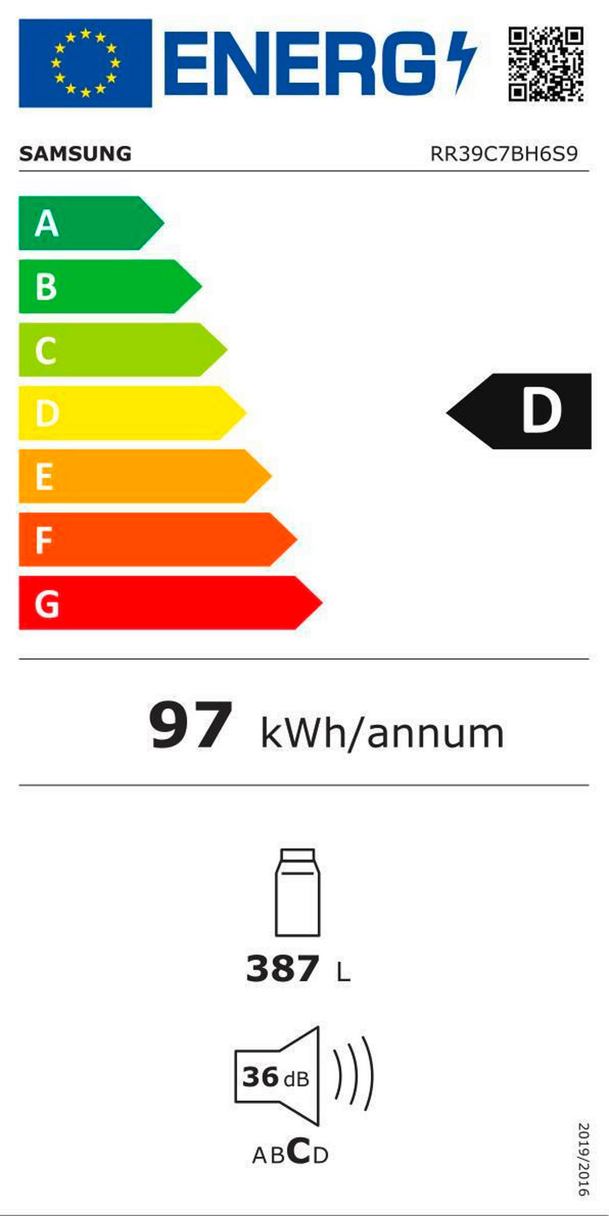 KÜHLSCHRANK 59,5/186/64,4 cm RR39C7BH6S9/EG  - Edelstahlfarben, Basics, Glas/Kunststoff (59,5/186/64,4cm) - Samsung
