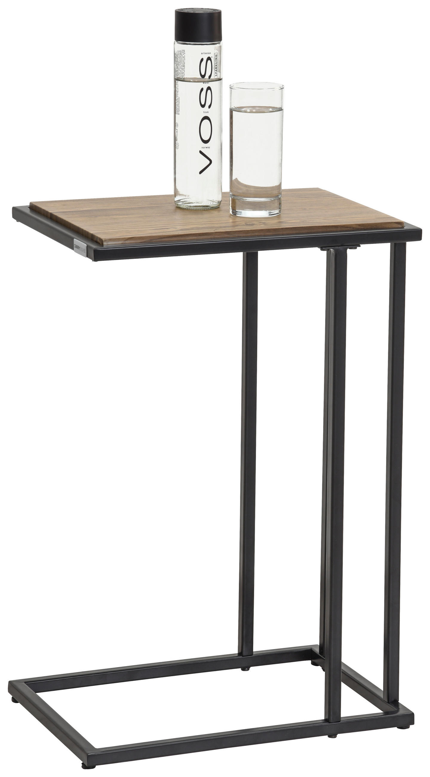 Masă Auxiliară din metal, material pe bază de lemn, 40/30/60 cm