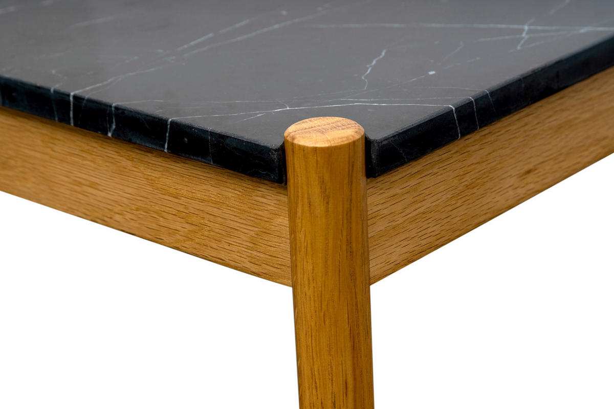 DOHÁNYZÓASZTAL fa, kő   - natúr/fekete, Modern, kő/fa (80/45/80cm) - MID.YOU