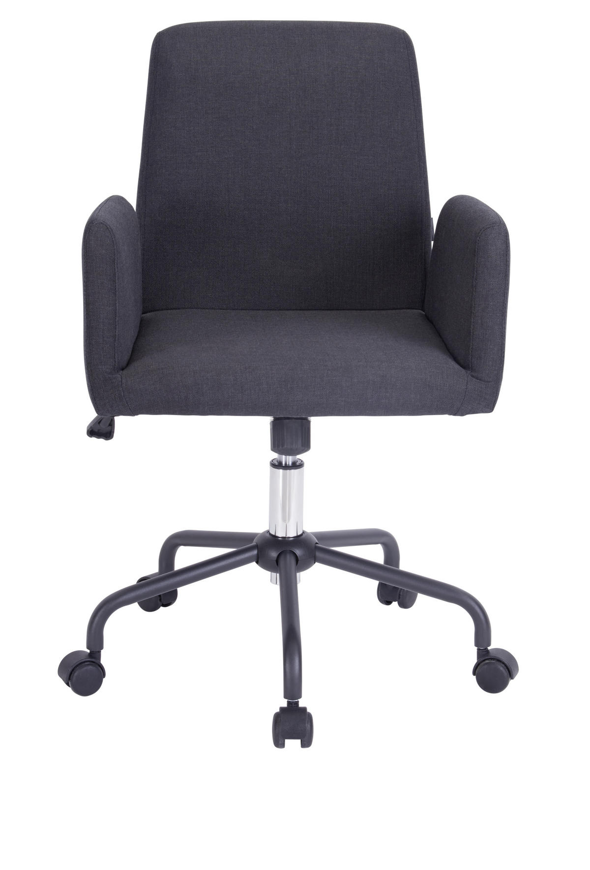 OTOČNÁ STOLIČKA, tkaná textília, čierna, chrómová - čierna/chrómová, Design, kov/textil (58/82-90/57cm) - Carryhome
