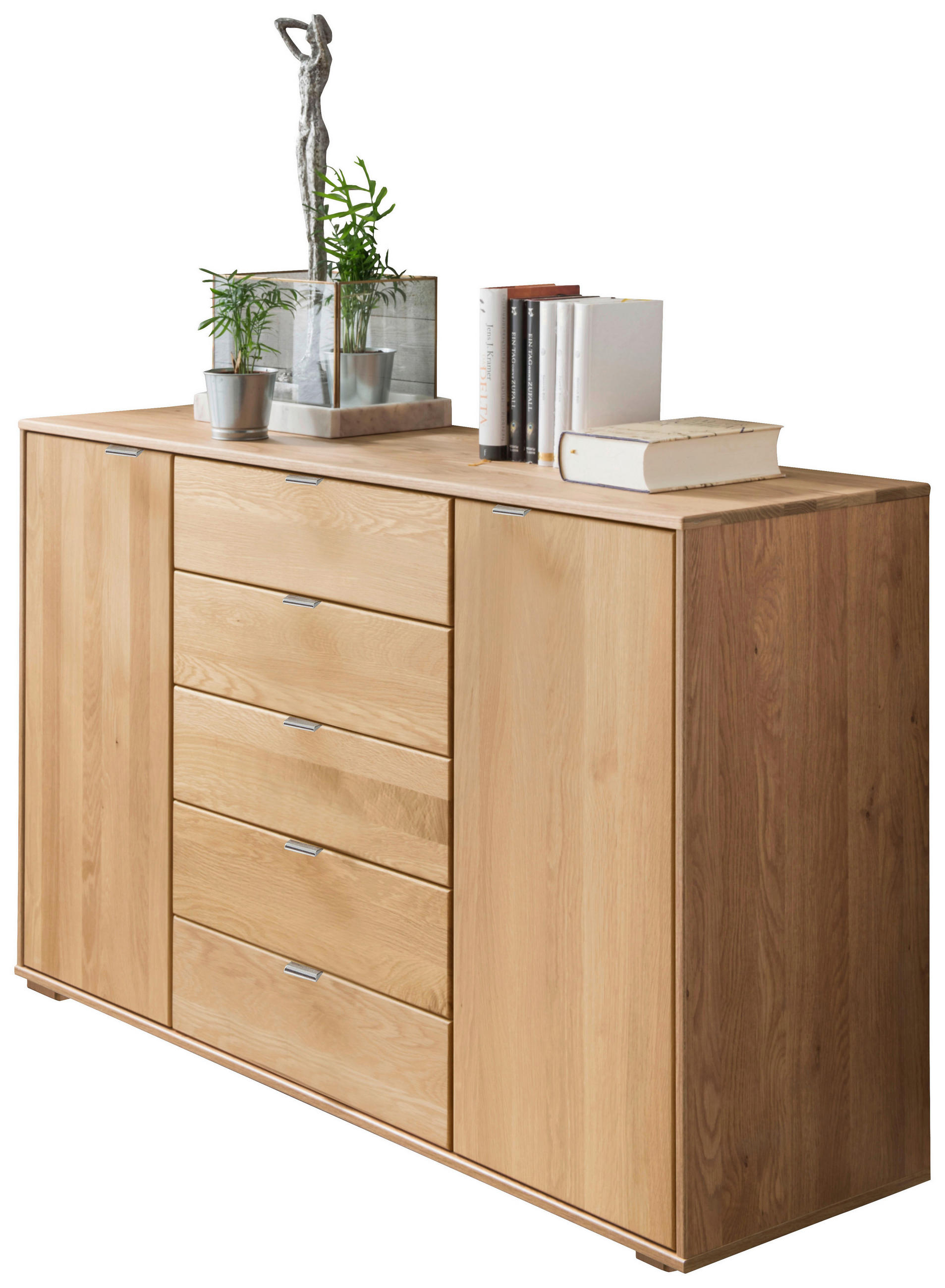 KOMODA, barve hrasta  - barve kroma/barve hrasta, Konvencionalno, kovina/leseni material (141/86/43cm) - Dieter Knoll