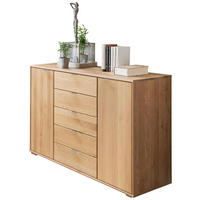 KOMÓD  - krómszínű/tölgyfa színű, Konventionell, faalapú anyag/fém (141/86/43cm) - Dieter Knoll