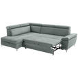 ECKSOFA in Mikrofaser Mintgrün  - Chromfarben/Mintgrün, KONVENTIONELL, Textil/Metall (206/271cm) - Carryhome