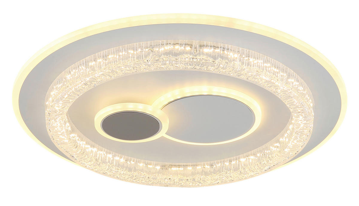 STROPNÍ LED SVÍTIDLO, 49,5/6 cm  - bílá/čiré, Basics, kov/plast (49,5/6cm) - Globo