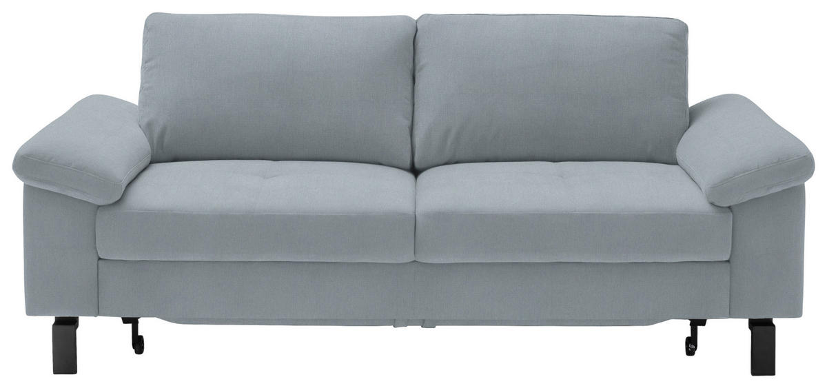 2,5-SITZER in Velours Hellblau  - Schwarz/Hellblau, Design, Textil/Metall (206/86/97cm) - Pure Home Lifestyle