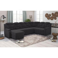 WOHNLANDSCHAFT in Chenille Schwarz  - Schwarz, Basics, Kunststoff/Textil (162/330/211cm) - MID.YOU