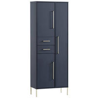HOCHSCHRANK 67,1/184,3/33,1 cm  - Blau/Goldfarben, Holzwerkstoff/Metall (67,1/184,3/33,1cm) - MID.YOU