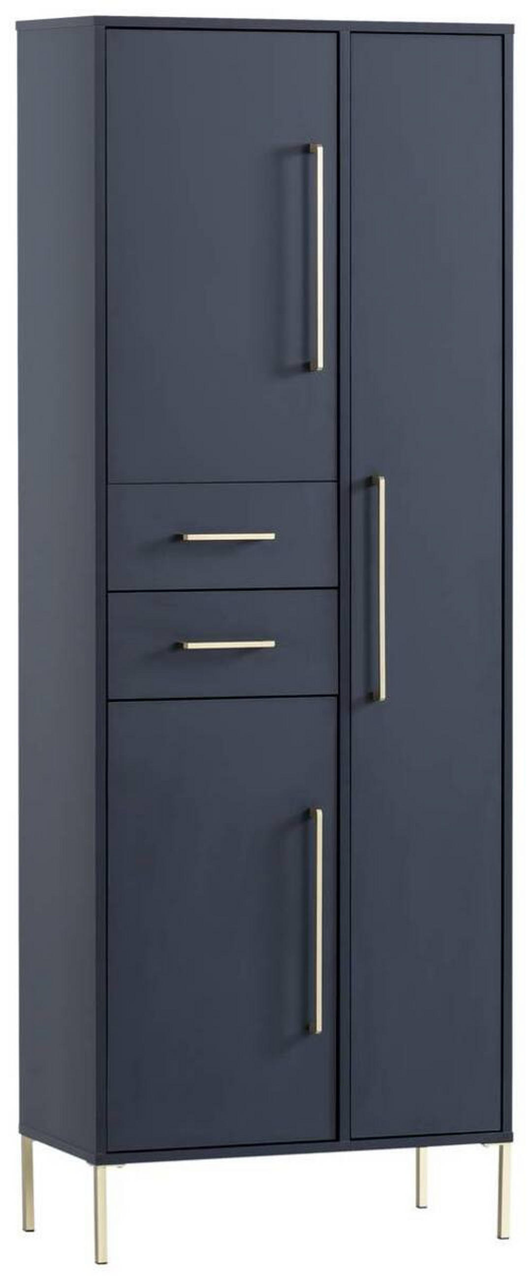 HOCHSCHRANK 67,1/184,3/33,1 cm  - Blau/Goldfarben, Holzwerkstoff/Metall (67,1/184,3/33,1cm) - MID.YOU