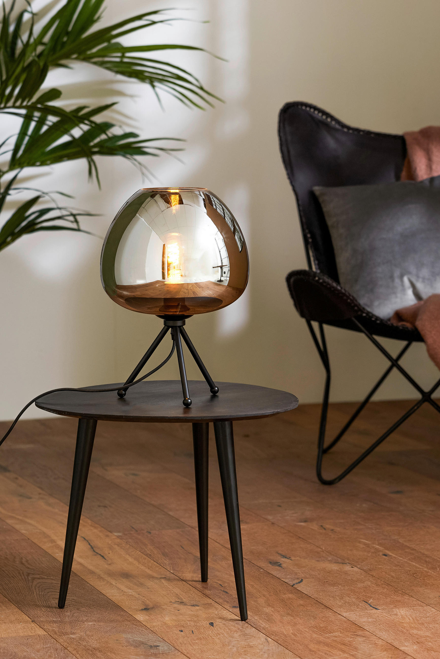 TISCHLEUCHTE 30/43 cm   - Grau, Design, Glas (30/43cm) - Light & Living