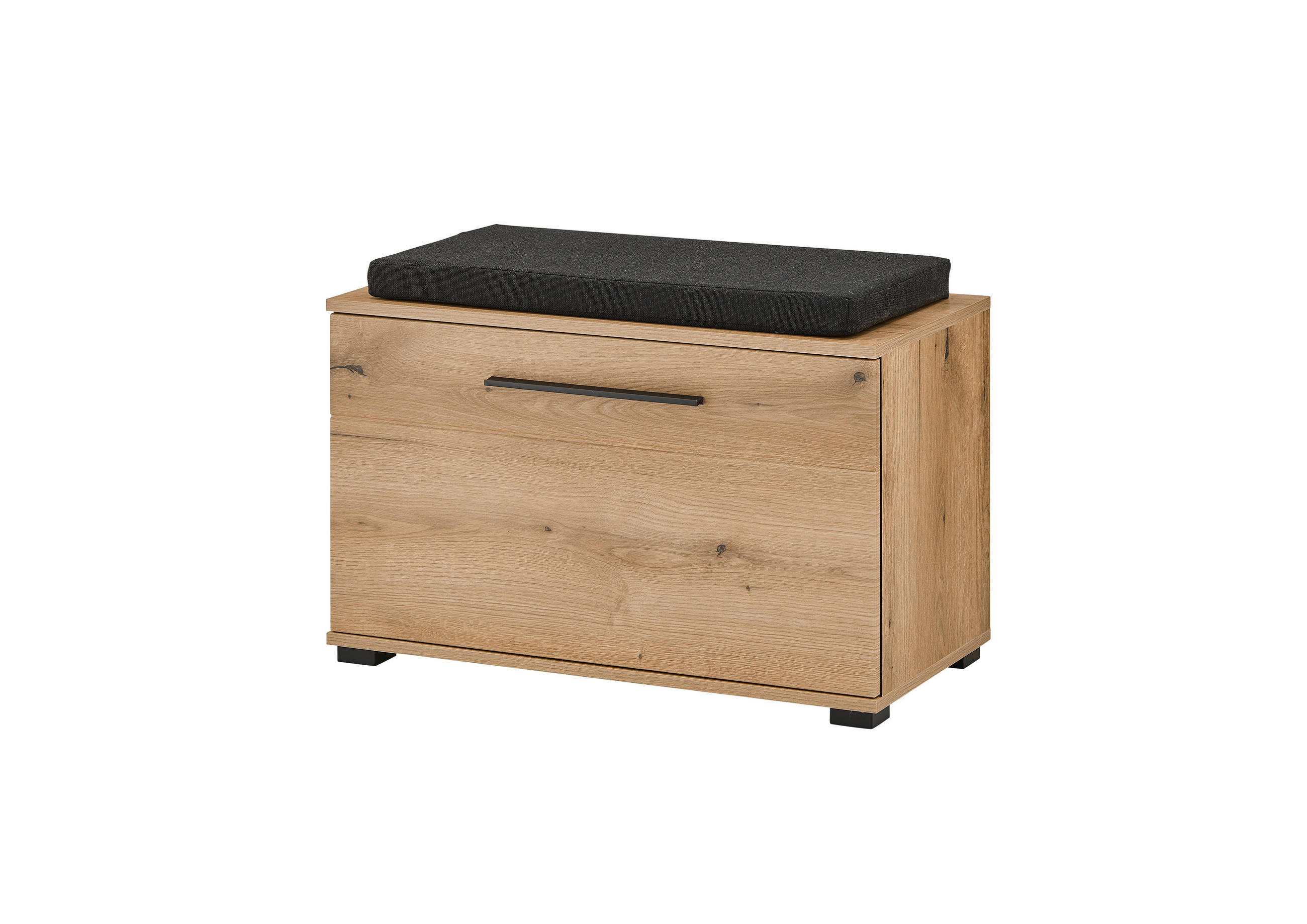 GARDEROBENBANK - Eichefarben/Schwarz, MODERN, Kunststoff (80/55/39cm) - MID.YOU