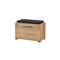 GARDEROBENBANK - Eichefarben/Schwarz, MODERN, Kunststoff (80/55/39cm) - MID.YOU