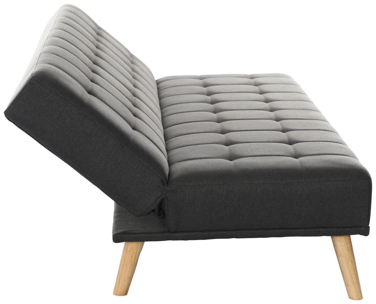 SCHLAFSOFA Leinenoptik Anthrazit  - Anthrazit/Schwarz, Design, Holz/Kunststoff (179/81/85cm) - P & B