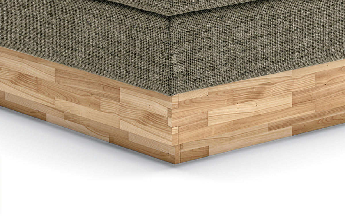 BOXSPRINGBETT 160/200 cm,  in Eichefarben, Dunkelgrün, Matratze, gepolstertes Kopfteil, Bettkasten, Topper, H2 + H2 = mittel  - Dunkelgrün/Eichefarben, MODERN, Holz/Kunststoff (160/200cm) - Livetastic