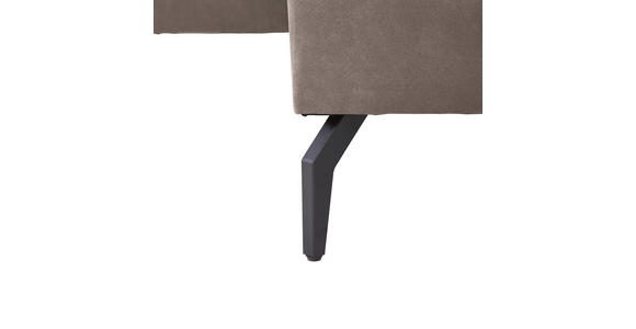 ECKSOFA in Mikrofaser Taupe 302/180 cm - Taupe/Schwarz, KONVENTIONELL, Textil/Metall (302/180cm) - Carryhome