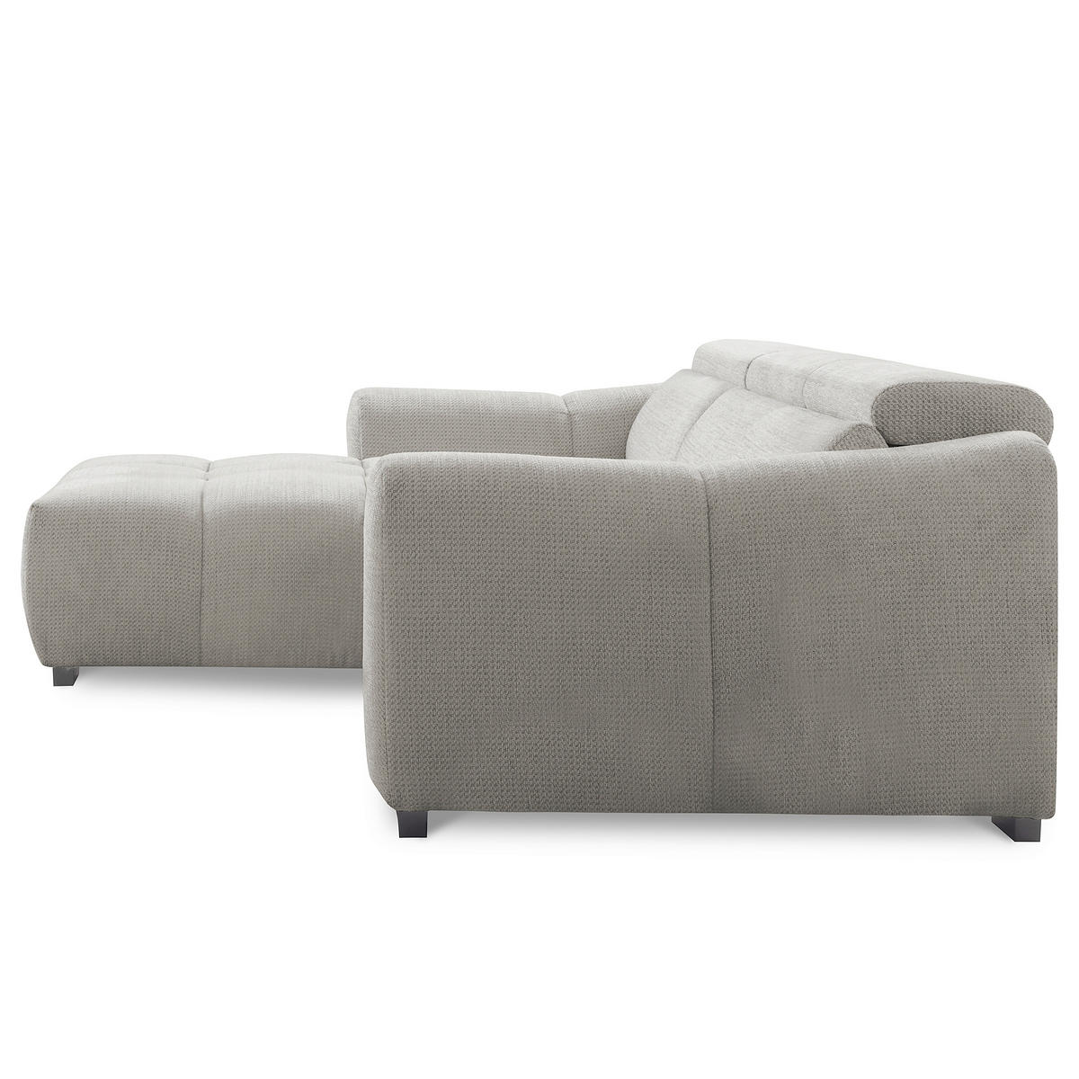 ECKSOFA  Webstoff Greige  - Greige/Schwarz, Design, Kunststoff/Textil (177/274cm) - Livetastic