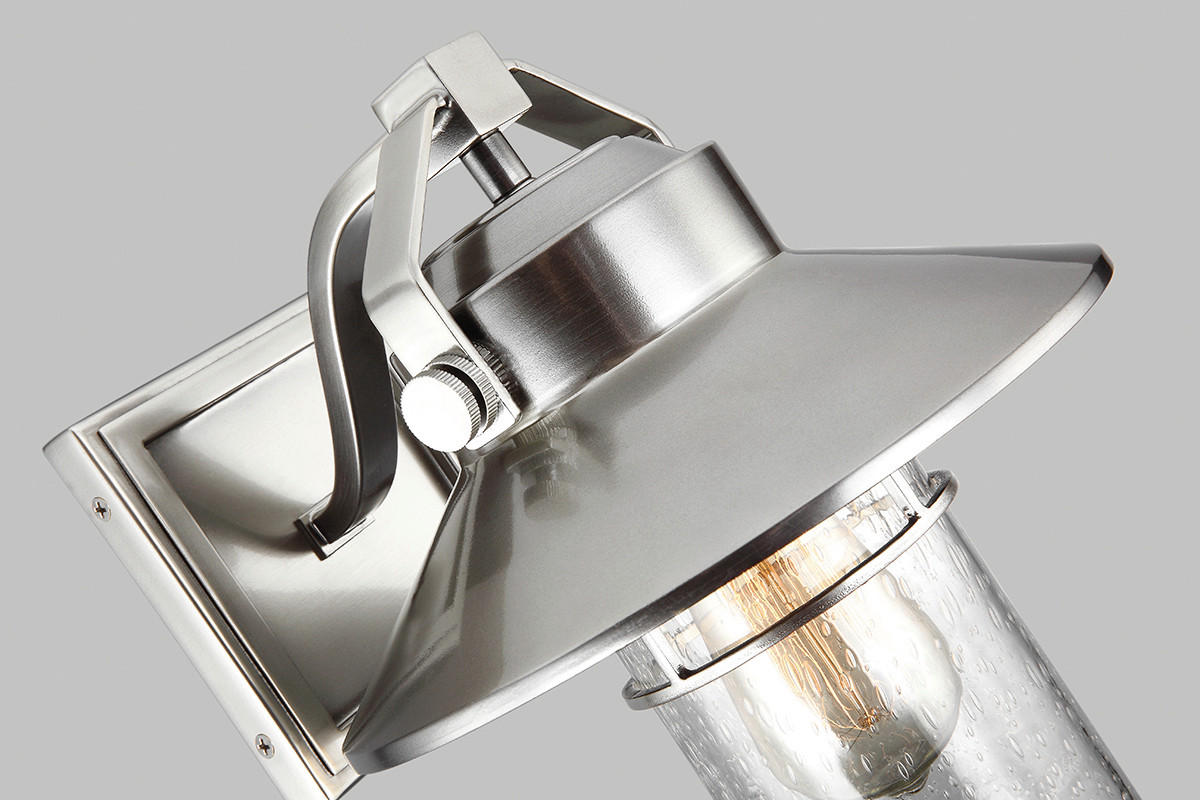 AUSSENWANDLEUCHTE - Edelstahlfarben, Konventionell, Glas/Kunststoff (22.9/27.3/27.1cm) - Elstead Lighting