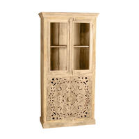 VITRINE  in massiv Mangoholz Naturfarben - Naturfarben, Design, Holz (90/180/45cm) - MID.YOU