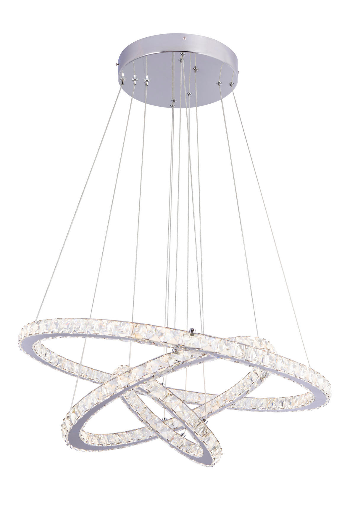 LED FÜGGŐLÁMPA 70/120 cm  - krómszínű/átlátszó, Konventionell, Üveg/fém (70/120cm)