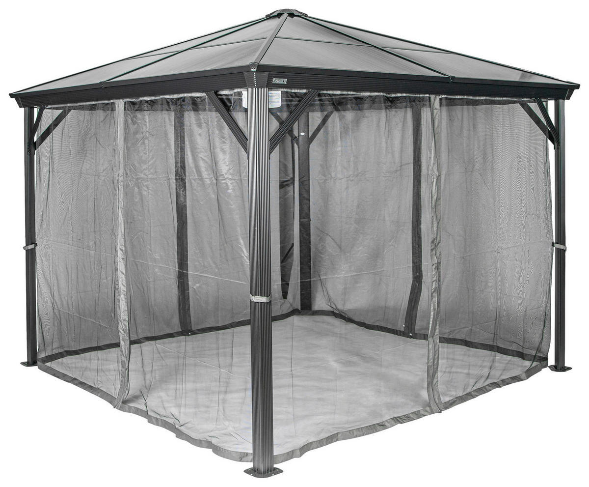 PAVILLON 298/261/298 cm Aluminium  - Anthrazit, Basics, Kunststoff/Metall (298/261/298cm) - Ambia Garden
