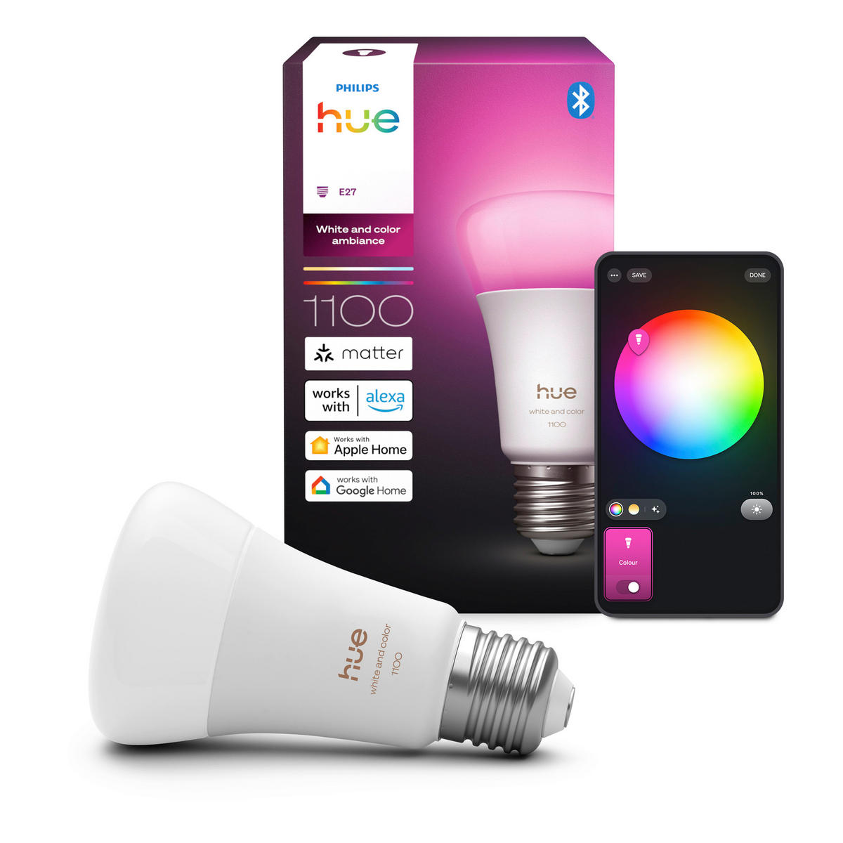LED-LEUCHTMITTEL   E27 8,1 W  - Weiss, Basics, Kunststoff (6/11,2cm) - Philips HUE