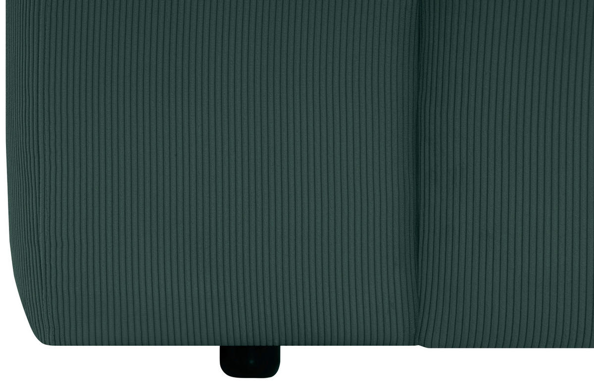 ECKSOFA HANNAH Grün Cord  - Schwarz/Grün, Design, Kunststoff/Textil (304/200cm) - MID.YOU