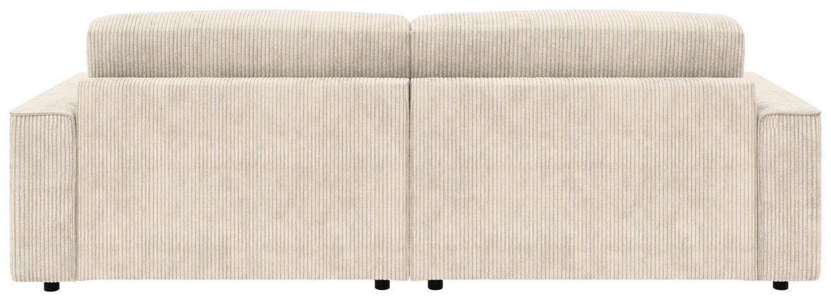 ECKSOFA in Cord Creme  - Creme/Schwarz, Modern, Kunststoff/Textil (265/164cm) - Trendmanufaktur