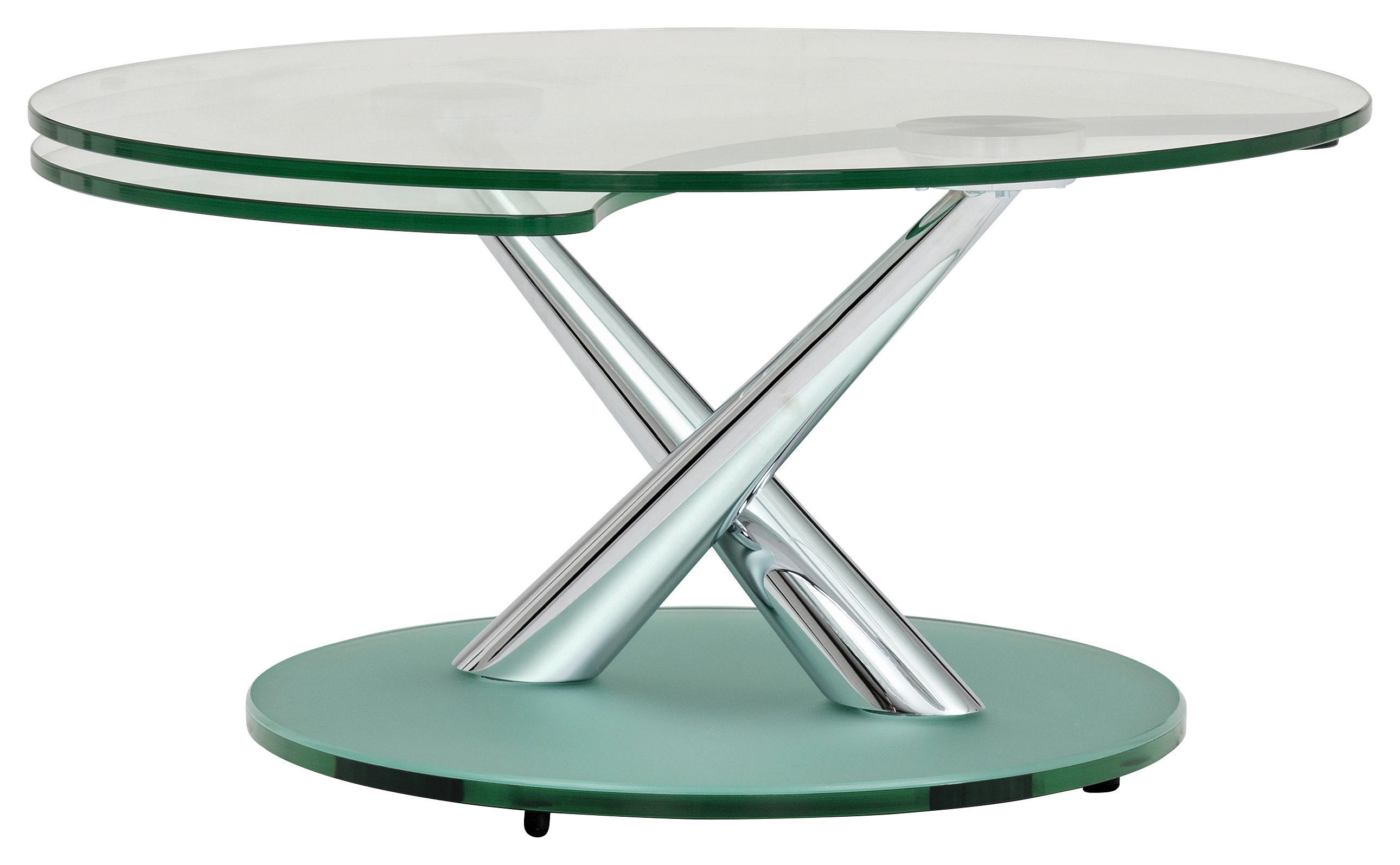 COUCHTISCH in Metall, Glas 80-128/80/40 cm  - Chromfarben, Design, Glas/Metall (80-128/80/40cm)
