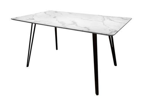 TRPEZARIJSKI STO crna, bela - bela/crna, Moderno, metal/pločasti materijal (140/76/80cm) - Novel